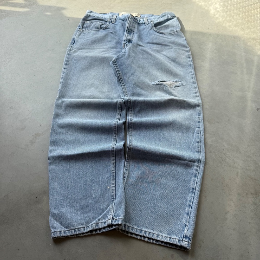 Arizona Jean Co Relaxed Fit Light Wash Distressed Denim Jeans Mens 32x30